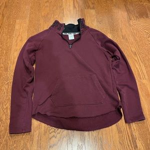 Victoria’s Secret pink maroon and black 3/4 zip hoodie size small